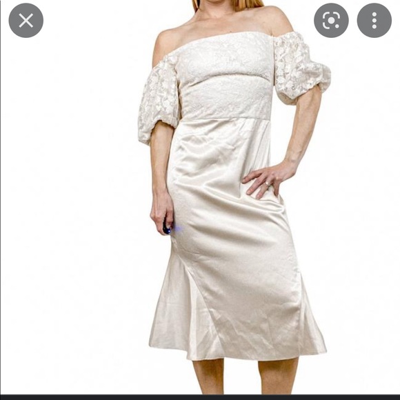 Gal Meets Glam Cream Silk Dress - Picture 1 of 2